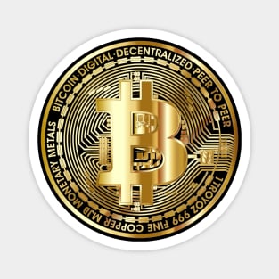 Bitcoin large coin BTC trending digital gold aesthetic design Magnet